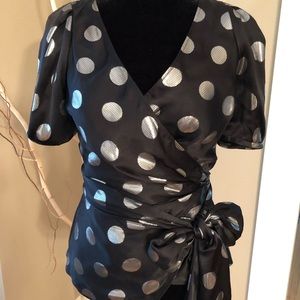 NWT, DVF “Larryn” Silk Wrap Blouse, 4